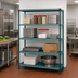 Thumbnail image #2 for Metro Super Erecta Pro Stationary Louvered Polymer Shelving Starter Unit, 24 x 60 x 74 Inches, 4 Shelves