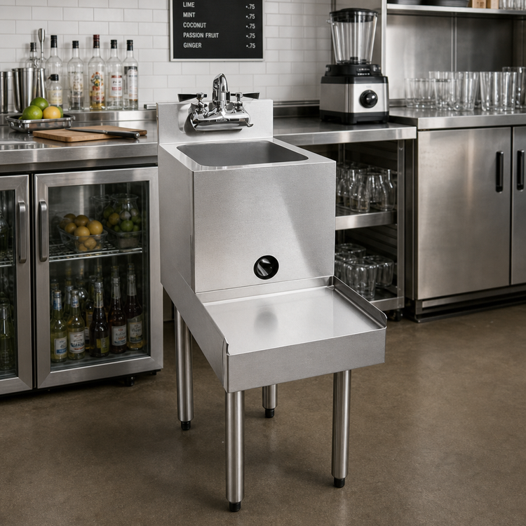 Product image #2 for CHOICE Freestanding Underbar Blender Station with Sink and Backsplash, 14-Inch x 29-Inch