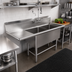 Thumbnail image #2 for John Boos Pro-Bowl 2-Compartment Stainless Steel Sink with Left Drainboard, 82-3/16 Inch