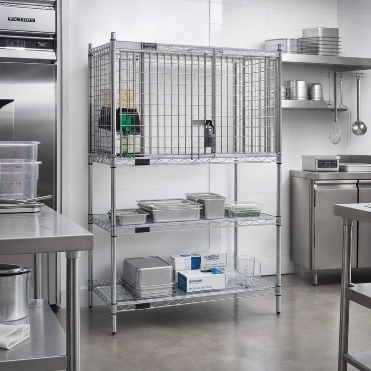 Product image #2 for Eagle Group Stainless Steel Security Enclosure Kit, 36W x 24D, Side-Hinged Doors