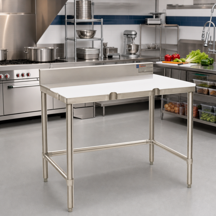 Product image #2 for Eagle Group Stainless Steel Trimming Table with Removable Poly Top and Deck, 96-Inch x 36-Inch