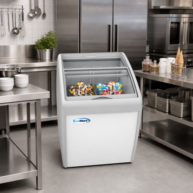 Product image #2 for KoolMore 26-Inch Commercial Ice Cream Display Chest Freezer with Sliding Glass Top Doors, 5.7 Cu. Ft.