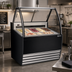Thumbnail image #2 for Omcan 41-Inch Black 7-Pan Gelato Display Showcase with Curved Glass, LED Lighting, and Sliding Rear Doors