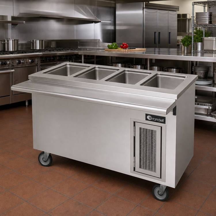Product image #2 for Randell 60-Inch Electric Mobile Hot Food Table with 4 Wells and Heated Storage Base