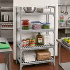 Thumbnail image #3 for Cambro Camshelving® Premium CPSK2136VS4480 4-Shelf Polymer Shelving Kit, Solid & Vented, 21 x 36 in, Speckled Gray