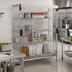 Thumbnail image #2 for Metro Super Erecta Stainless Steel Stationary Security Unit with Sliding Doors