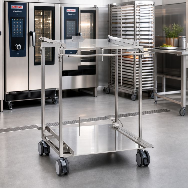 Product image #2 for RATIONAL Height-Adjustable Transport Trolley for Mobile Oven Rack and Mobile Plate Rack, SCC 62/CMP 102 Series