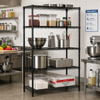 Thumbnail image #2 for Quantum WR63-2148BK-5 48"W x 21"D x 63"H Wire Shelving Starter Kit, 5 Shelves, Black Epoxy Finish