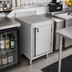 Thumbnail image #2 for John Boos Stainless Steel Underbar Freestanding Storage Cabinet with Drainboard, Backsplash, and Right-Hinged Locking Door