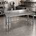 Thumbnail image #2 for Eagle Group Budget Series 84-Inch x 36-Inch Stainless Steel Work Table with 4-1/2-Inch Backsplash and Galvanized Tubular Base