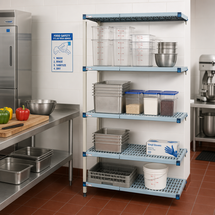 Product image #2 for MetroMax Q 4-Shelf Add-On Polymer/Wire Shelving Unit, 36"W x 18"D x 63"H