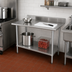 Thumbnail image #2 for Advance Tabco Special Value Series 30 Inch x 30 Inch Corner Work Table with 5 Inch Backsplash