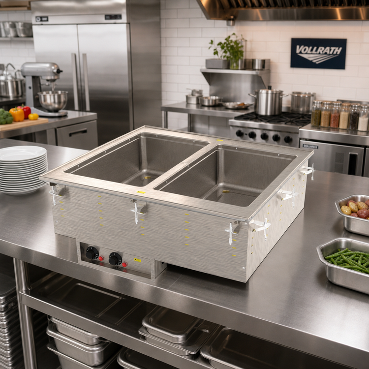 Product image #2 for Vollrath Two-Well Drop-In Electric Hot Food Well Unit for Full-Size Pans, 240V, Wet Operation