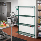 Thumbnail image #2 for Eagle Group Valu-Gard A4-74-2460VG 4-Tier Add-On Wire Shelving Unit, 60 x 24 x 74 in, Green Epoxy Finish