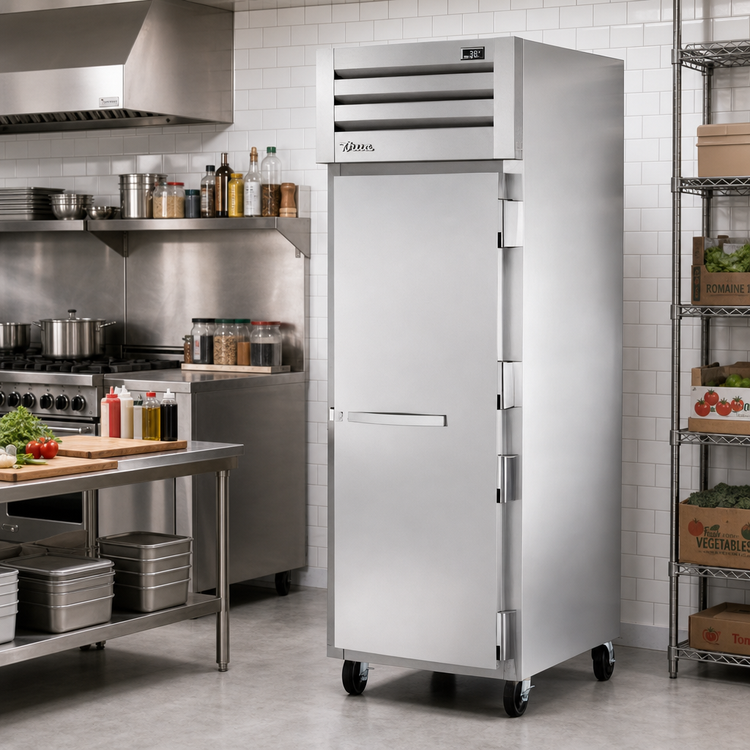 Product image #2 for True SPEC SERIES 1-Section Pass-Thru Reach-In Refrigerator with Stainless Steel Front Door and Glass Rear Door, Top-Mounted, 24-37 Cu. Ft.