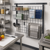 Thumbnail image #2 for Quantum Store Grid Medium-Duty Wall-Mounted Shelving Starter Kit with Shelves, Baskets, and Hooks