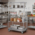 Thumbnail image #2 for Mobile Enclosure Wire Shelving Cart, 48W x 18D x 70H, Chrome Plated
