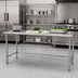 Thumbnail image #2 for Eagle BlendPort Budget Series 72 Inch x 30 Inch 430 Stainless Steel Top Work Table with Open Base