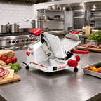 Thumbnail image #2 for Berkel B9-SLC 9-Inch Manual Angled Gravity-Feed Commercial Slicer with Built-In Sharpener, 1/4 HP, 115V