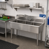 Thumbnail image #2 for Sapphire Manufacturing SMS1515-3 3-Compartment Stainless Steel Commercial Sink, 50-Inch Wide, with 9-3/4-Inch Backsplash