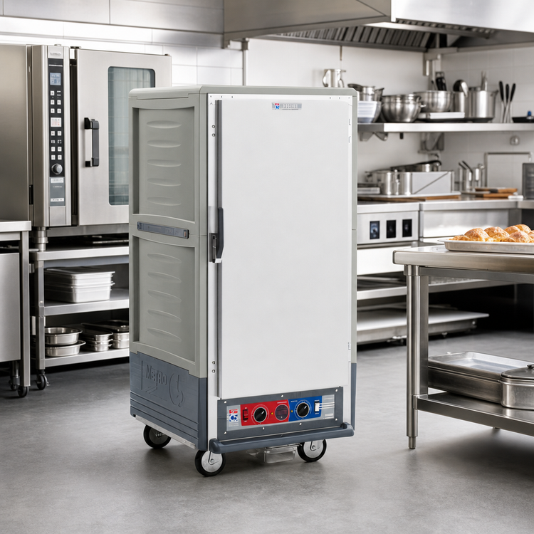 Product image #2 for Metro C5 3 Series Mobile 3/4 Height Heated Holding and Proofing Cabinet with Gray Insulation Armour, Lower Wattage, Fixed Wire Slides