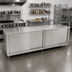 Thumbnail image #2 for John Boos 132-Inch x 24-Inch Stainless Steel Cabinet Base Work Table with Sliding Doors