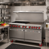 Thumbnail image #2 for American Range 60-Inch Commercial Gas Range with 24-Inch Griddle, Six Open Burners, Standard Oven, and Storage Base