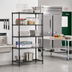 Thumbnail image #2 for Quantum 5-Shelf Wire Shelving Starter Kit, 30 x 24 x 54 Inches, Black Epoxy Antimicrobial