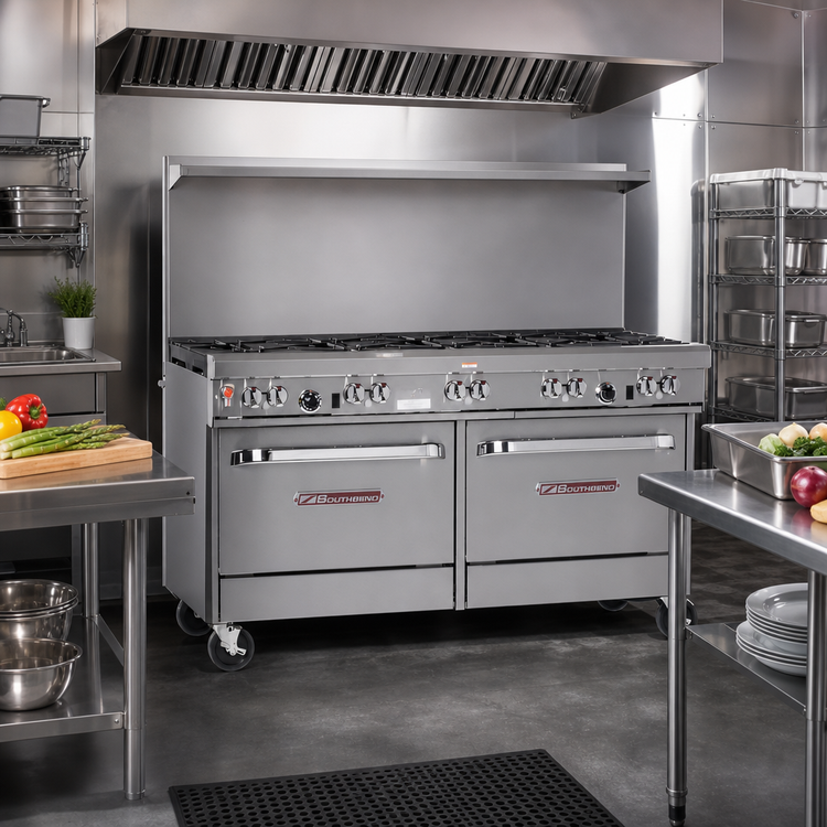 Product image #2 for Southbend Ultimate 60-Inch Gas Restaurant Range with 9 Open Burners and 2 Cabinets