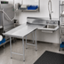 Thumbnail image #2 for Advance Tabco L-Shaped Left-Hand Corner Soiled Dish Table with Landing and Pre-Rinse Sink, 47 Inch, 304 Stainless Steel