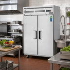 Thumbnail image #2 for Everest Refrigeration ESR2 Two-Section Reach-In Refrigerator, 48 Cu. Ft., Solid Self-Closing Doors, Top-Mounted Refrigeration, Stainless Steel
