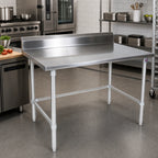 Thumbnail image #7 for John Boos Stallion ST6R5-2460SBW 60-Inch x 24-Inch Stainless Steel Work Table with 5-Inch Backsplash, Open Base