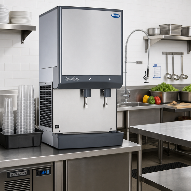 Product image #2 for Follett Symphony Plus 25CI414W-L Countertop Ice & Water Dispenser with 425 lb. Production, 25 lb. Storage, and Chewblet Ice