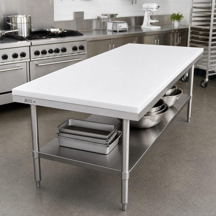 Product image #2 for John Boos 96-Inch x 30-Inch Reversible Poly Work Table Top Replacement