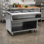 Thumbnail image #2 for Eagle Group Spec-Master SPHT2OB-208 Mobile Sealed Well Electric Hot Food Table, Open Front, 2 Wells, 208V, Stainless Steel