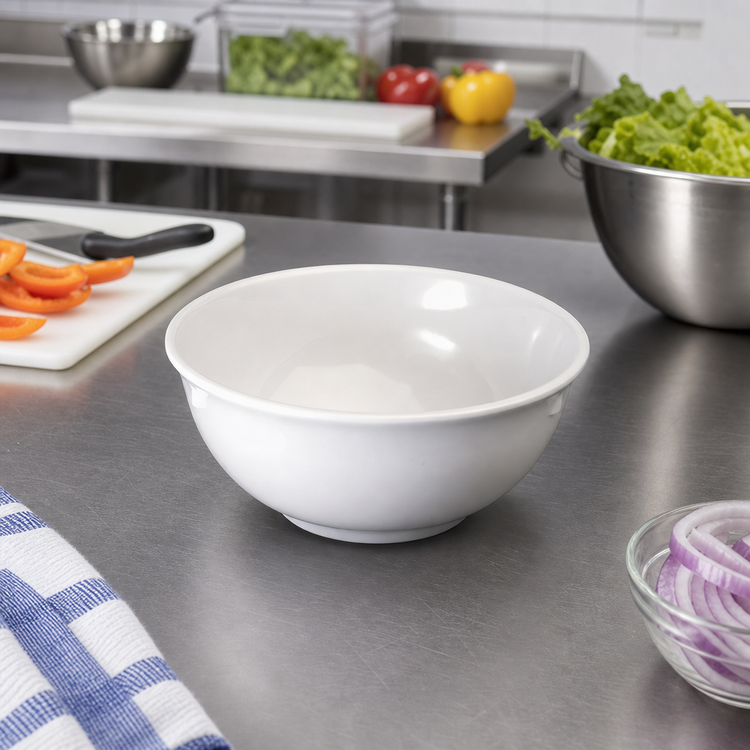 Product image #3 for Winco 15 oz White Melamine Nappie Bowl