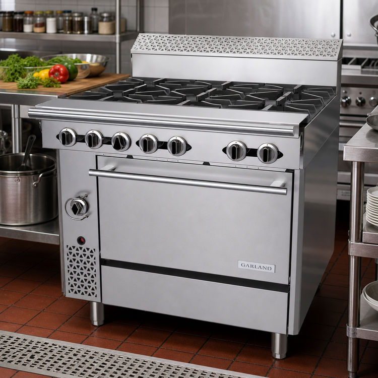 Product image #2 for Garland Cuisine 36-Inch Heavy Duty Natural Gas Range with 6 Open Burners and Standard Oven