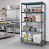 Thumbnail image #2 for Quantum Stationary 4-Tier Wire Plastic Mat Shelving Unit, 48W x 24D x 74H, Green Epoxy Antimicrobial