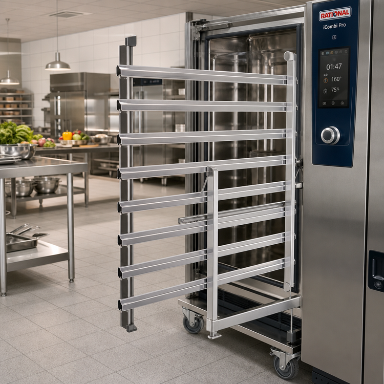 Product image #2 for RATIONAL Type 61 Hinging Rack with 6 Supporting Rails, 2-5/8 Inch Rail Spacing