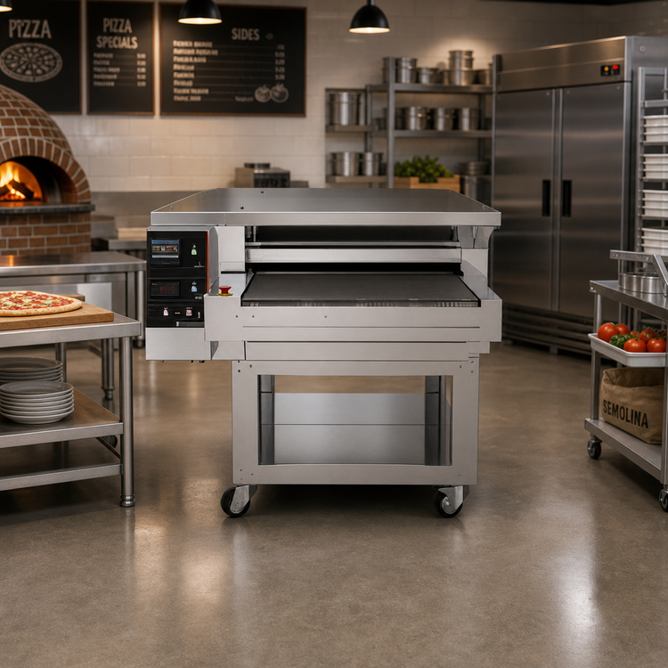 Product image #3 for Pizza Group Dragon D24G-RL Gas Refractory Stone Conveyor Pizza Oven, 24-Inch Belt, Floor Model