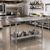 Thumbnail image #2 for Mixrite 60 Inch x 24 Inch Flat Top Shelf Stainless Steel Work Table with Adjustable Undershelf