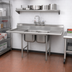 Thumbnail image #2 for Eagle Group 314 Series Two-Compartment Commercial Stainless Steel Sink with Left and Right Drainboards, 72-1/4-Inch Wide