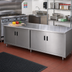 Thumbnail image #2 for Advance Tabco Enclosed Work Table with Cabinet Base and Hinged Doors, 60 x 36 Inch, 14-Gauge 304 Stainless Steel Top