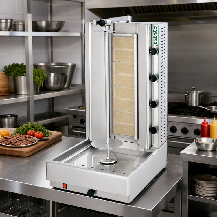 Product image #2 for Visvardis DG8AN Gas Vertical Broiler Gyro Machine, 90-140 lb Capacity, 48,000 BTU, 110V Spit Motor