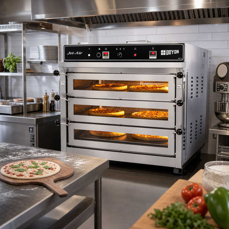 Product image #2 for Jet-Air PIZ3 3-Deck Electric Pizza Oven with Full-View Glass Doors