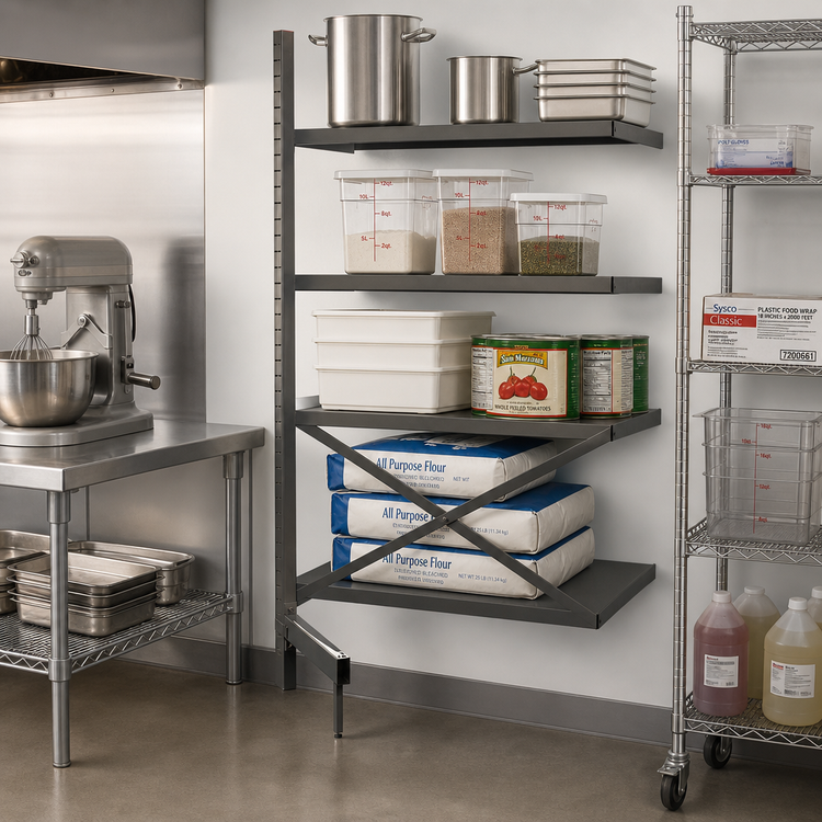 Product image #2 for Metro SmartLever Add-On Cantilevered Shelving Kit for 54-Inch W x 18-Inch D Shelves