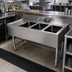 Thumbnail image #2 for Advance Tabco Underbar Basics 48-Inch 3-Compartment Stainless Steel Bar Sink Unit with Left Drainboard and Deck-Mount Faucet