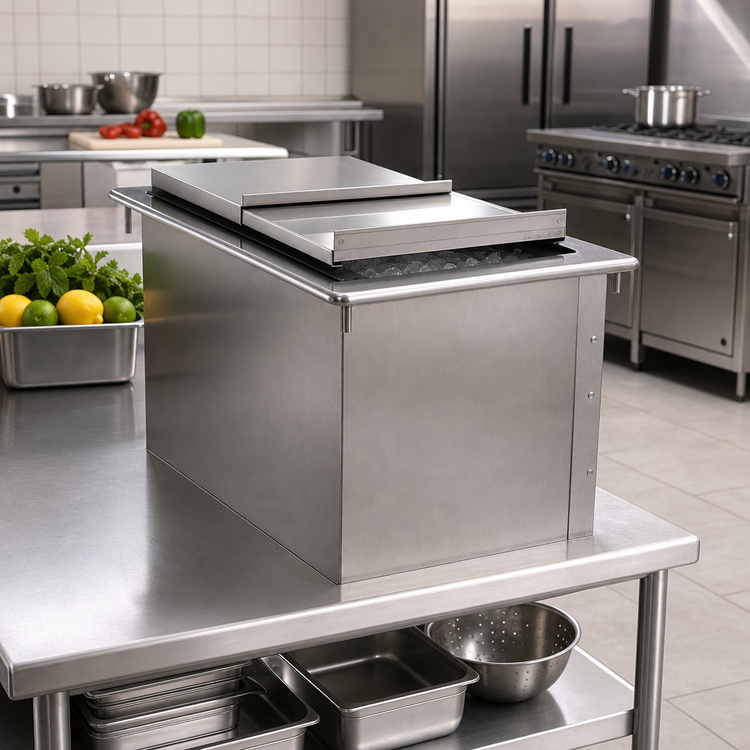 Product image #2 for Advance Tabco Special Value Series Drop-In Insulated Ice Bin with Sliding Cover, 23 lb Capacity