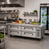 Thumbnail image #2 for Migali Competitor Series® Two-Section Refrigerated Equipment Stand / Chef Base with 4 Drawers, 76 Inch Wide, Self-Contained Side-Mounted Refrigeration
