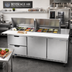 Thumbnail image #3 for Beverage-Air 72-Inch Three-Section Mega Top Refrigerated Sandwich Prep Table with 24-Pan Rail, 2 Drawers, and 2 Doors